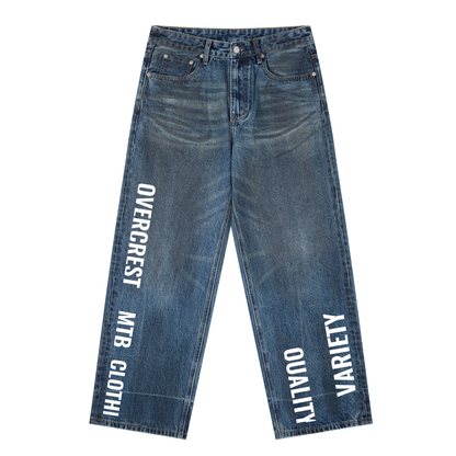 Vintage Wash Baggy Denim Jeans