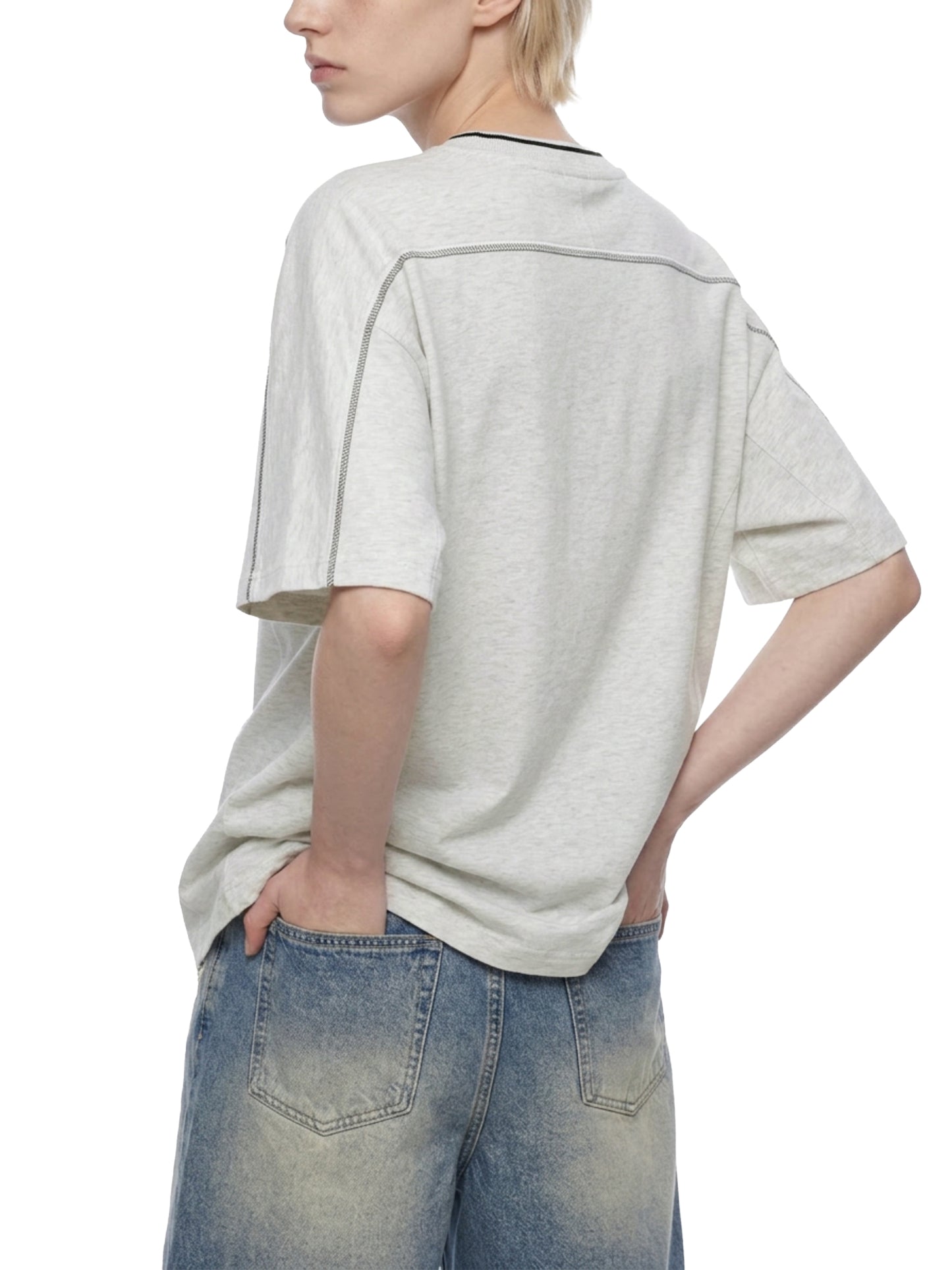 Overcrest Unisex Oversized Contrast Tape T-Shirt