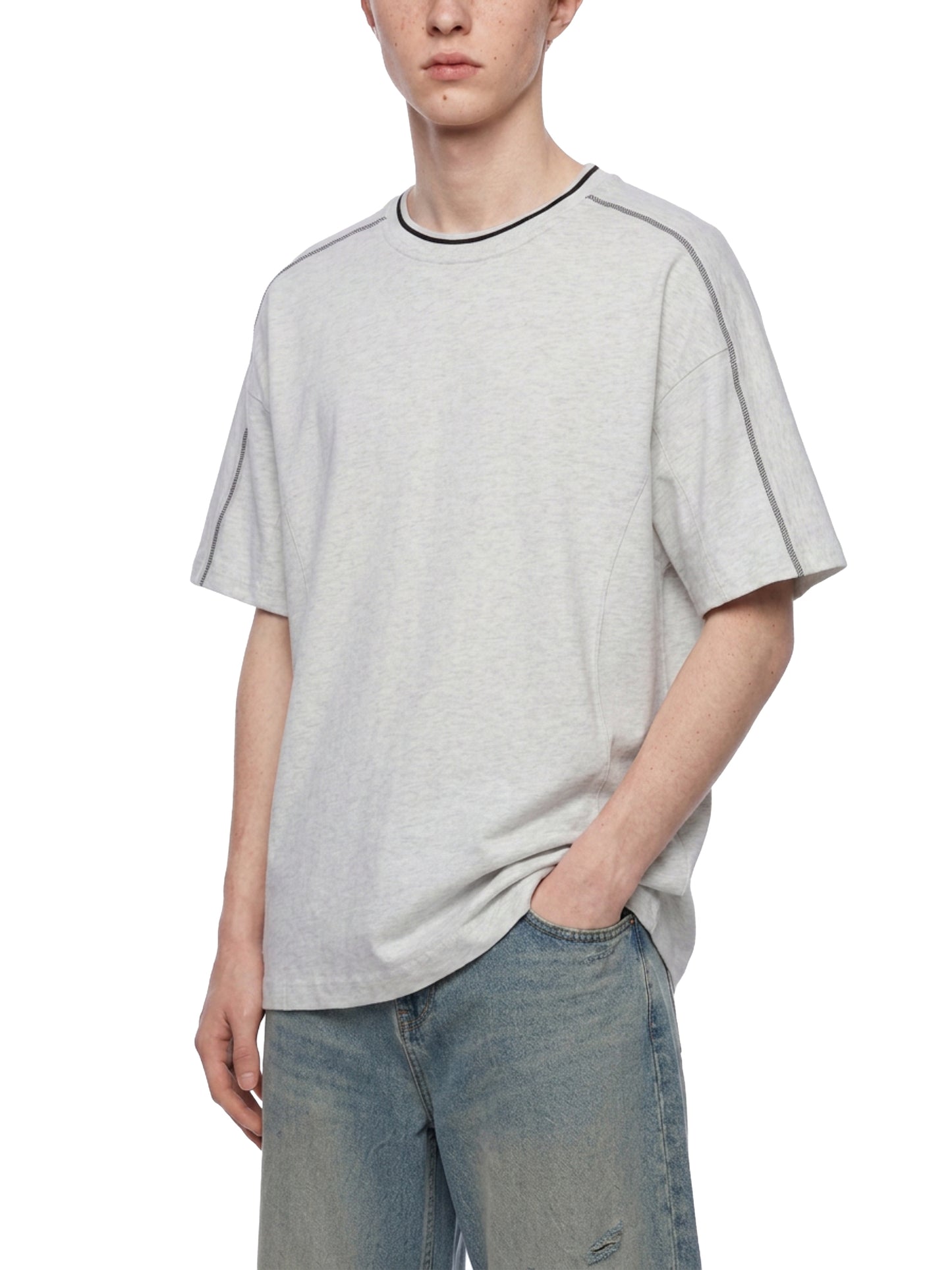 Overcrest Unisex Oversized Contrast Tape T-Shirt